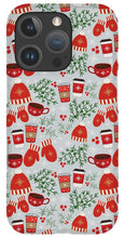 Load image into Gallery viewer, Coffee and Mittens Christmas Pattern - Phone Case