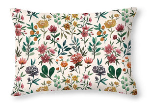 Colorful Watercolor Flowers - Throw Pillow