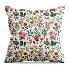 Load image into Gallery viewer, Colorful Watercolor Flowers - Throw Pillow