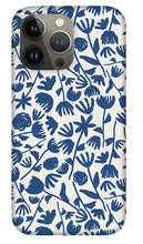 Load image into Gallery viewer, Dark Blue Floral Pattern - Phone Case