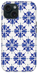 Dark Blue Tile Pattern - Phone Case