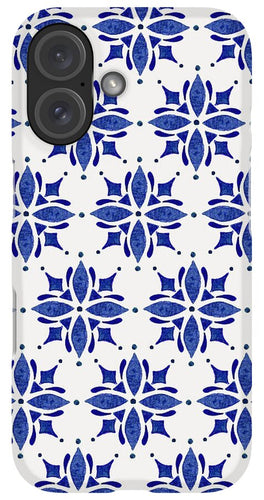 Dark Blue Tile Pattern - Phone Case