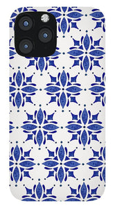 Dark Blue Tile Pattern - Phone Case