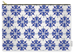 Dark Blue Tile Pattern - Zip Pouch
