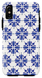 Dark Blue Tile Pattern - Phone Case