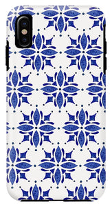 Dark Blue Tile Pattern - Phone Case