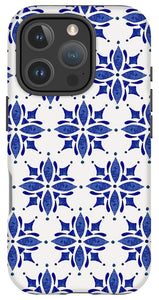 Dark Blue Tile Pattern - Phone Case