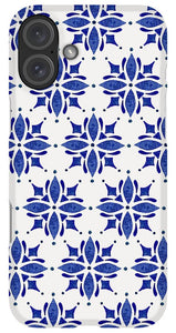 Dark Blue Tile Pattern - Phone Case