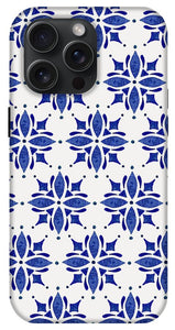 Dark Blue Tile Pattern - Phone Case