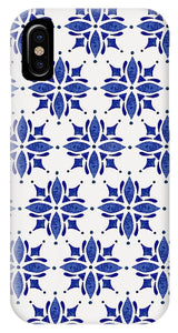 Dark Blue Tile Pattern - Phone Case