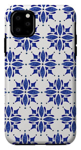 Dark Blue Tile Pattern - Phone Case