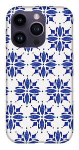 Dark Blue Tile Pattern - Phone Case