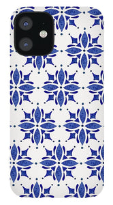 Dark Blue Tile Pattern - Phone Case
