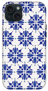 Dark Blue Tile Pattern - Phone Case