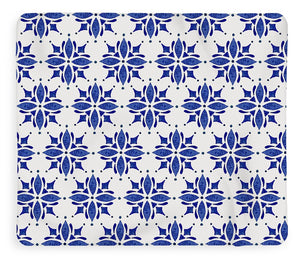 Dark Blue Tile Pattern - Blanket
