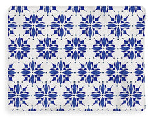 Load image into Gallery viewer, Dark Blue Tile Pattern - Blanket