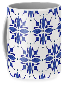 Dark Blue Tile Pattern - Mug