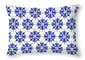Dark Blue Tile Pattern - Throw Pillow