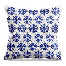 Load image into Gallery viewer, Dark Blue Tile Pattern - Throw Pillow