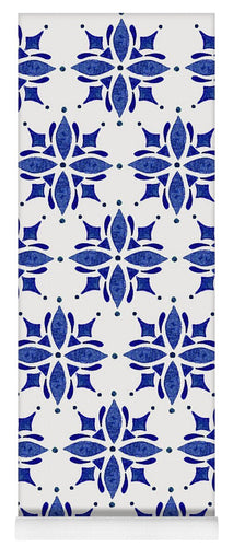 Dark Blue Tile Pattern - Yoga Mat