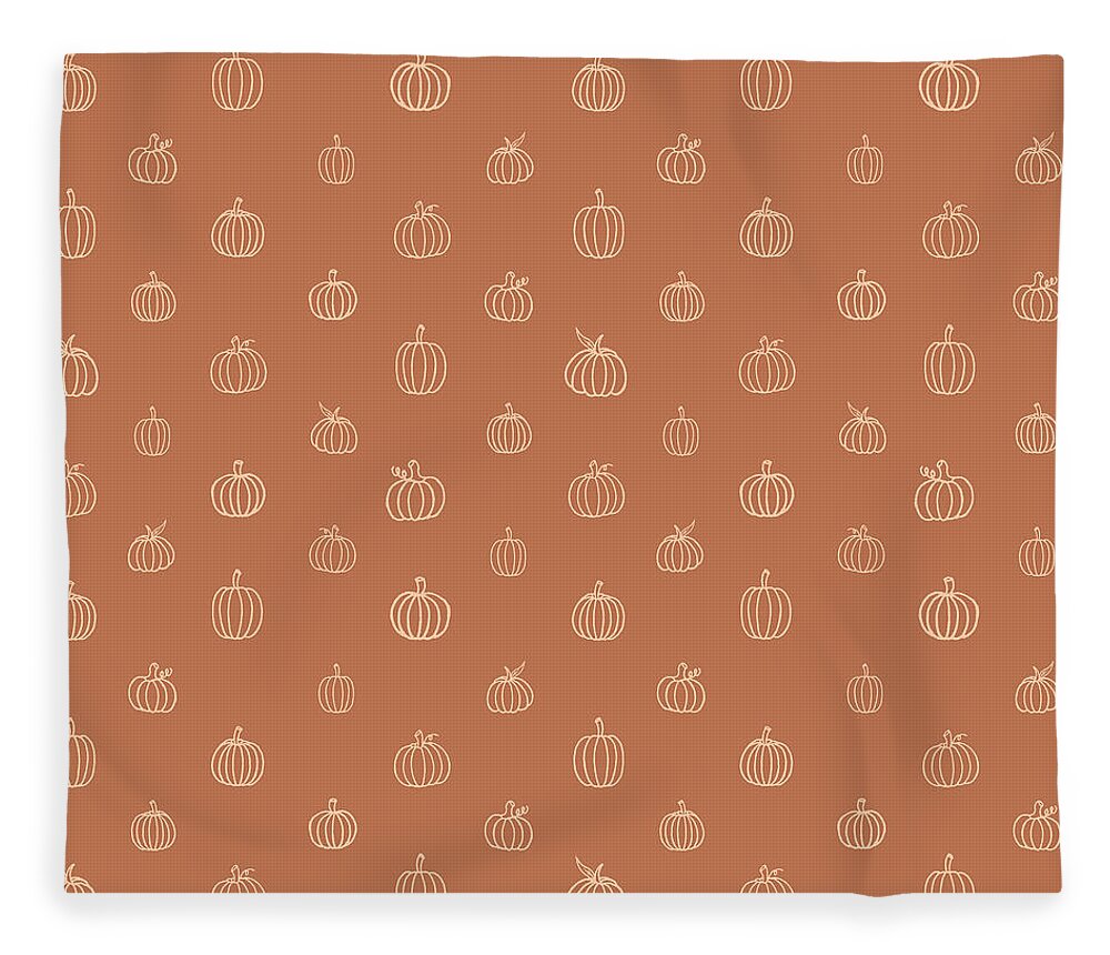Dark Orange Pumpkin Pattern - Blanket