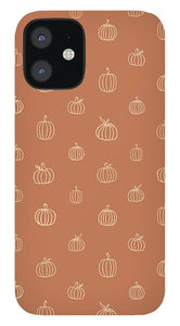 Dark Orange Pumpkin Pattern - Phone Case