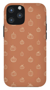 Dark Orange Pumpkin Pattern - Phone Case