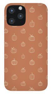 Dark Orange Pumpkin Pattern - Phone Case