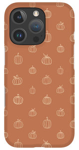 Dark Orange Pumpkin Pattern - Phone Case