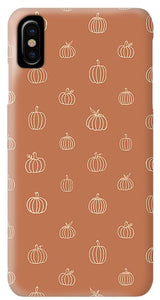 Dark Orange Pumpkin Pattern - Phone Case