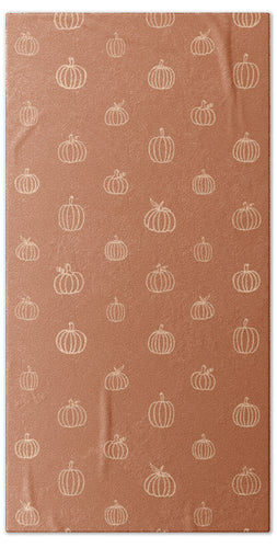Dark Orange Pumpkin Pattern - Beach Towel