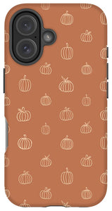 Dark Orange Pumpkin Pattern - Phone Case
