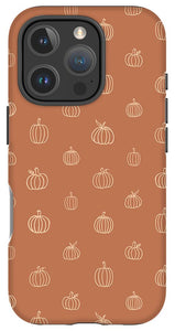 Dark Orange Pumpkin Pattern - Phone Case