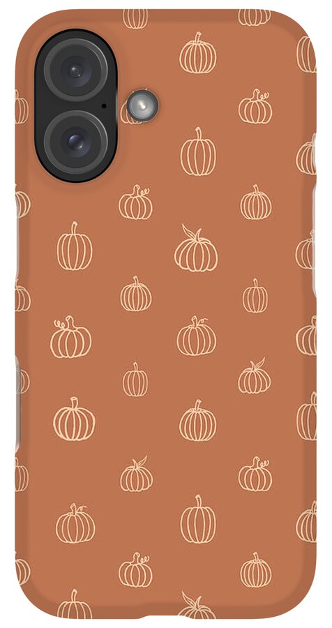 Dark Orange Pumpkin Pattern - Phone Case