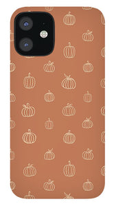 Dark Orange Pumpkin Pattern - Phone Case