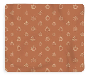 Dark Orange Pumpkin Pattern - Blanket