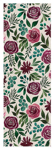 Deep Magenta Floral Eucalyptus Pattern - Yoga Mat