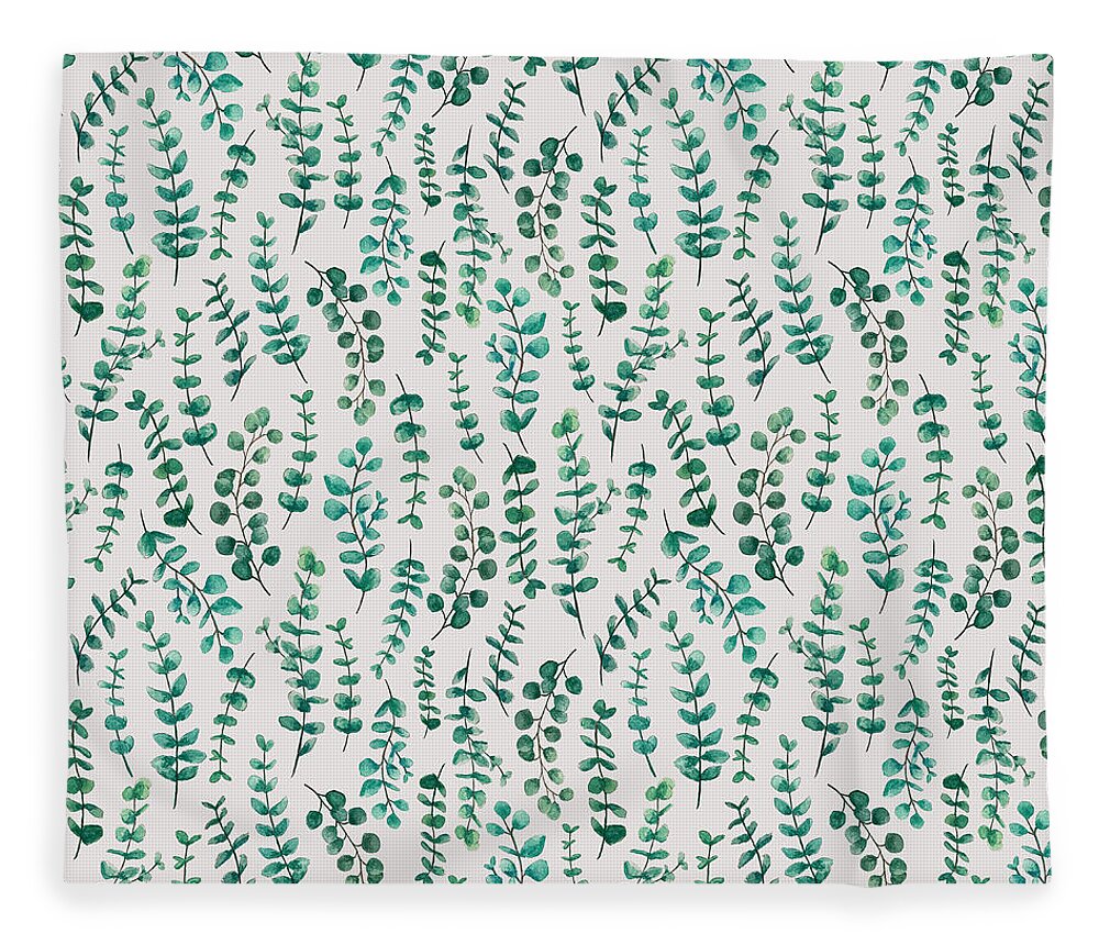 Eucalyptus Watercolor Pattern - Blanket