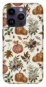 Fall Pumpkins, Flowers and Leaves - Phone Case