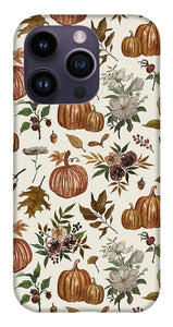 Fall Pumpkins, Flowers and Leaves - Phone Case