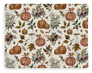 Fall Pumpkins, Flowers and Leaves - Blanket