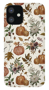 Fall Pumpkins, Flowers and Leaves - Phone Case