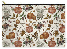 Load image into Gallery viewer, Fall Pumpkins, Flowers and Leaves - Zip Pouch