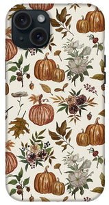 Fall Pumpkins, Flowers and Leaves - Phone Case