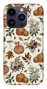 Fall Pumpkins, Flowers and Leaves - Phone Case