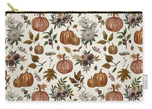 Load image into Gallery viewer, Fall Pumpkins, Flowers and Leaves - Zip Pouch