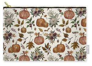 Fall Pumpkins, Flowers and Leaves - Zip Pouch