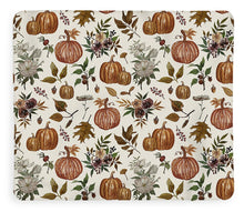 Load image into Gallery viewer, Fall Pumpkins, Flowers and Leaves - Blanket