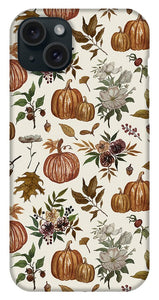 Fall Pumpkins, Flowers and Leaves - Phone Case