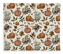 Load image into Gallery viewer, Fall Pumpkins, Flowers and Leaves - Blanket